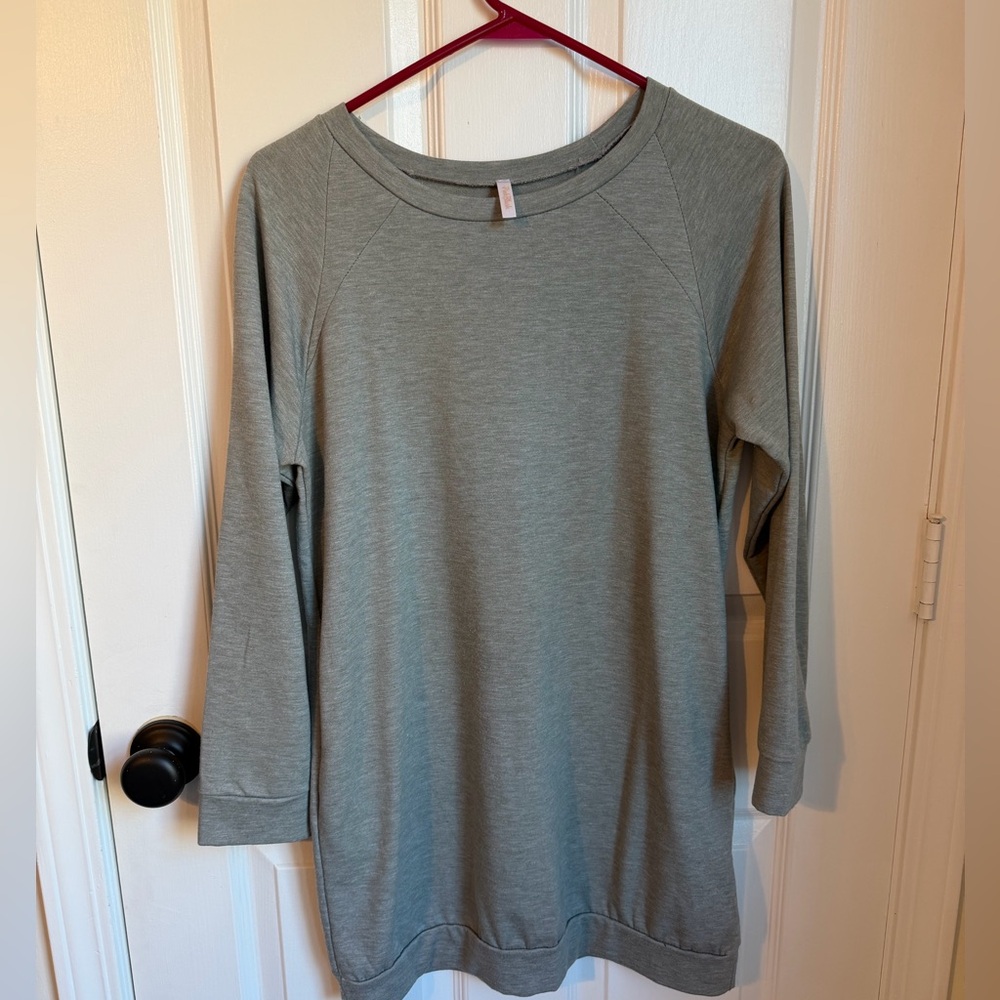 Pinkblush Gray Long Length Oversized Maternity Sweatshirt Small